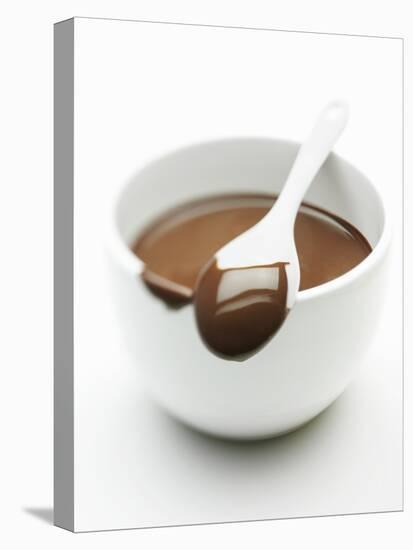 Chocolate Coated Spoon on a Bowl of Melted Chocolate-Silvia Baghi-Stretched Canvas