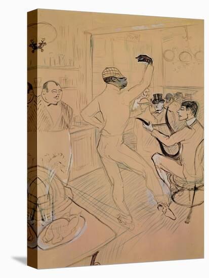 Chocolate Dancing in Achille's Bar, Drawing, 1894-Henri de Toulouse-Lautrec-Stretched Canvas