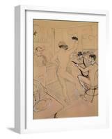 Chocolate Dancing in Achille's Bar, Drawing, 1894-Henri de Toulouse-Lautrec-Framed Giclee Print