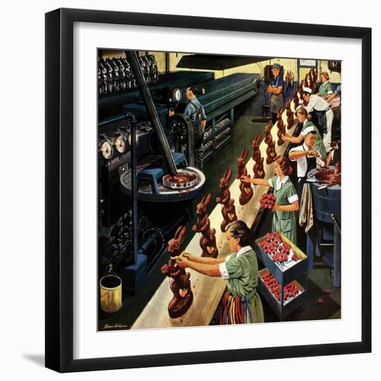 "Chocolate Easter Bunnies", March 25, 1950-Stevan Dohanos-Framed Premium Giclee Print