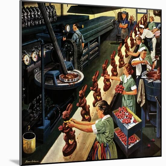 "Chocolate Easter Bunnies", March 25, 1950-Stevan Dohanos-Mounted Giclee Print