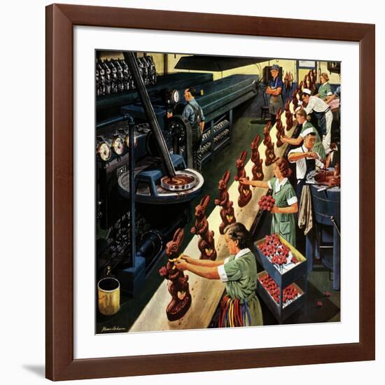 "Chocolate Easter Bunnies", March 25, 1950-Stevan Dohanos-Framed Giclee Print