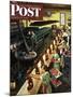 "Chocolate Easter Bunnies" Saturday Evening Post Cover, March 25, 1950-Stevan Dohanos-Mounted Giclee Print