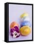 Chocolate Eggs in Foil, with Pansy-null-Framed Stretched Canvas