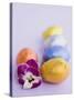 Chocolate Eggs in Foil, with Pansy-null-Stretched Canvas