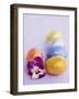 Chocolate Eggs in Foil, with Pansy-null-Framed Photographic Print