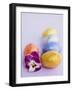 Chocolate Eggs in Foil, with Pansy-null-Framed Photographic Print