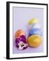 Chocolate Eggs in Foil, with Pansy-null-Framed Photographic Print