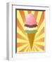 Chocolate Ice Cream Cone-kgtoh-Framed Art Print