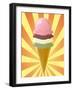 Chocolate Ice Cream Cone-kgtoh-Framed Art Print