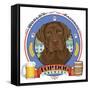 Chocolate Labrador Beer Label-Tomoyo Pitcher-Framed Stretched Canvas