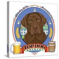 Chocolate Labrador Beer Label-Tomoyo Pitcher-Stretched Canvas