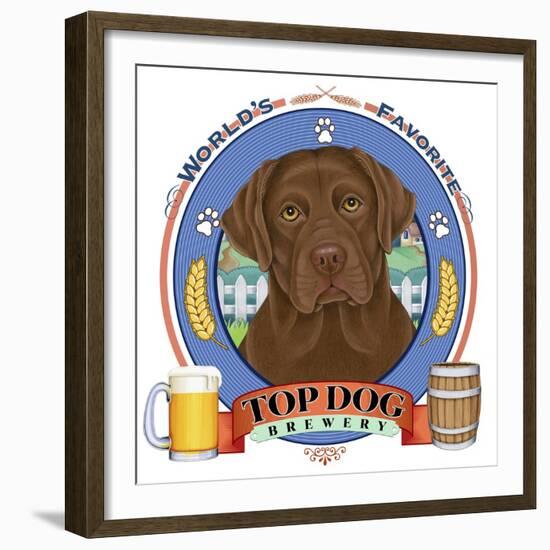 Chocolate Labrador Beer Label-Tomoyo Pitcher-Framed Giclee Print