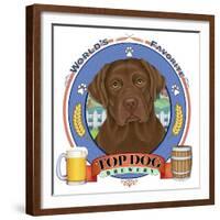 Chocolate Labrador Beer Label-Tomoyo Pitcher-Framed Giclee Print