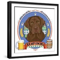 Chocolate Labrador Beer Label-Tomoyo Pitcher-Framed Giclee Print