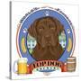 Chocolate Labrador Beer Label-Tomoyo Pitcher-Stretched Canvas