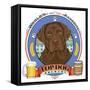 Chocolate Labrador Beer Label-Tomoyo Pitcher-Framed Stretched Canvas