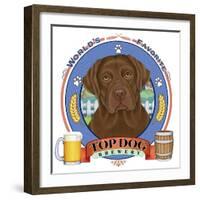 Chocolate Labrador Beer Label-Tomoyo Pitcher-Framed Giclee Print