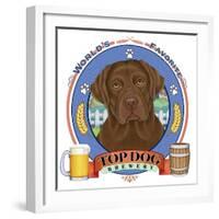 Chocolate Labrador Beer Label-Tomoyo Pitcher-Framed Giclee Print