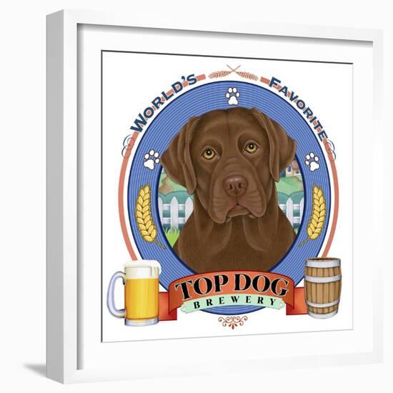 Chocolate Labrador Beer Label-Tomoyo Pitcher-Framed Giclee Print