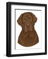 Chocolate Labrador Portrait-Tomoyo Pitcher-Framed Giclee Print