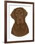 Chocolate Labrador Portrait-Tomoyo Pitcher-Framed Giclee Print