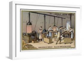 Chocolate Manufacturing, Cocoa Roasting Room-null-Framed Giclee Print