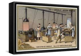 Chocolate Manufacturing, Cocoa Roasting Room-null-Framed Stretched Canvas