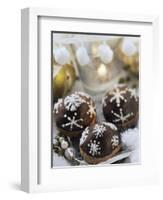 Chocolate Marzipan Biscuits with Black Cherries-Eising Studio - Food Photo and Video-Framed Photographic Print