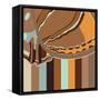 Chocolate Neapolitan Stripes-Belen Mena-Framed Stretched Canvas