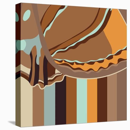 Chocolate Neapolitan Stripes-Belen Mena-Stretched Canvas