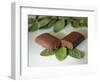 Chocolate Nutrition Bar on Mint Leaves-Chris Rogers-Framed Photographic Print