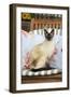 Chocolate Point Siamese Cat Sitting on a Garden Chair-null-Framed Photographic Print