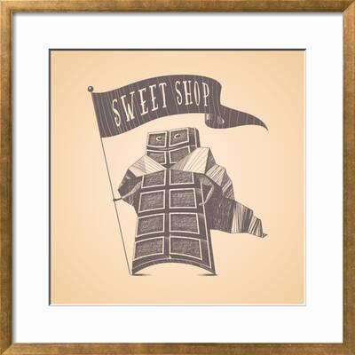 Chocolate Shop Sweets Store Vector Logo Icon Symbol Emblem Cute Hand Drawn Funny Graphic Design El Posters Darth Vector Allposters Com