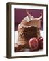 Chocolate Soufflé with Chocolate Curls and Cherries-null-Framed Photographic Print