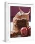 Chocolate Soufflé with Chocolate Curls and Cherries-null-Framed Photographic Print