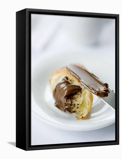 Chocolate Spread on a Croissant with a Knife-Ira Leoni-Framed Stretched Canvas