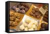 Chocolate Truffles in a Sweet Shop, Brussels, Belgium, Europe-Neil Farrin-Framed Stretched Canvas