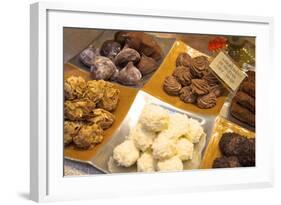 Chocolate Truffles in a Sweet Shop, Brussels, Belgium, Europe-Neil Farrin-Framed Photographic Print