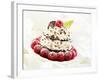 Chocolate Wafer and Cream Fancy Garnished with Raspberries-null-Framed Photographic Print