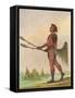 Choctaw, Lacrosse Player-George Catlin-Framed Stretched Canvas