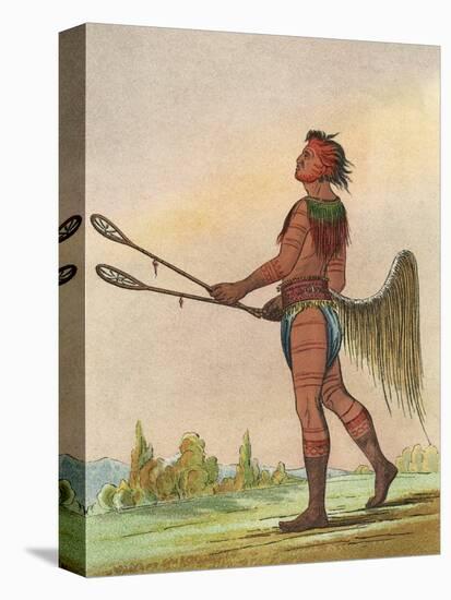 Choctaw, Lacrosse Player-George Catlin-Stretched Canvas