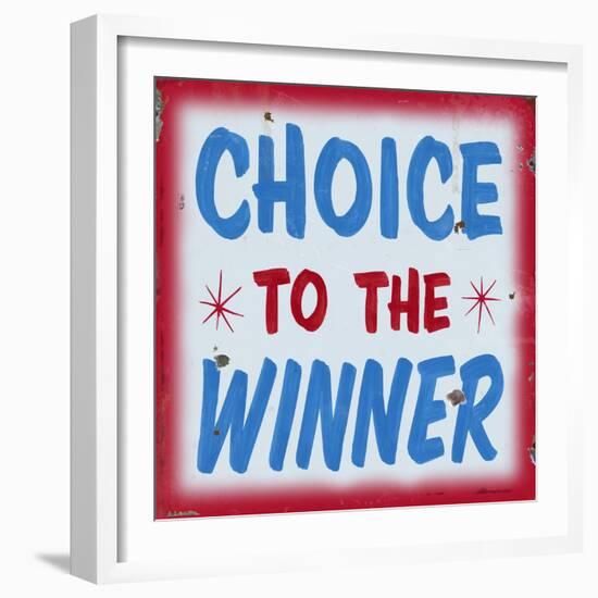 Choice to Winner Distressed Red Border-Retroplanet-Framed Giclee Print