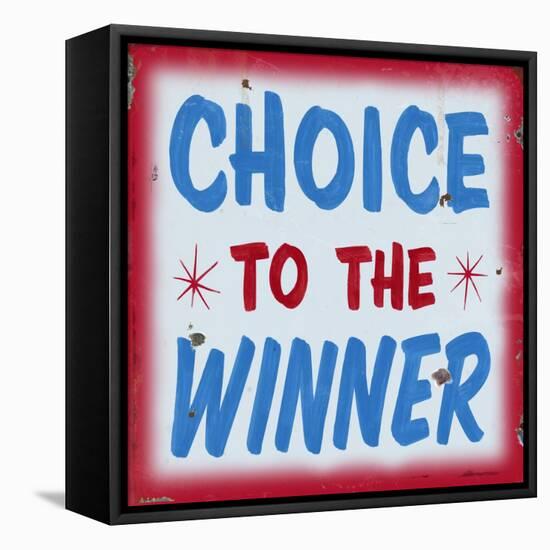 Choice to Winner Distressed Red Border-Retroplanet-Framed Stretched Canvas