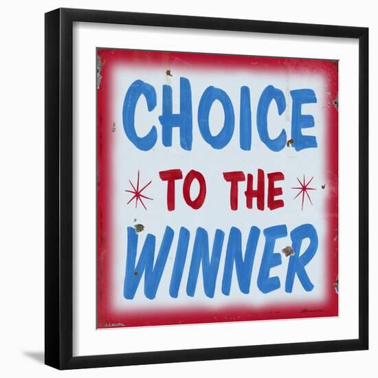 Choice to Winner Distressed Red Border-Retroplanet-Framed Premium Giclee Print