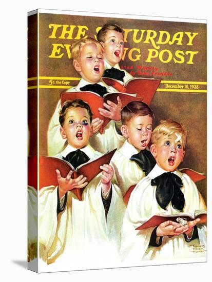 "Choir Boys Will Be Boys," Saturday Evening Post Cover, December 10, 1938-Frances Tipton Hunter-Stretched Canvas