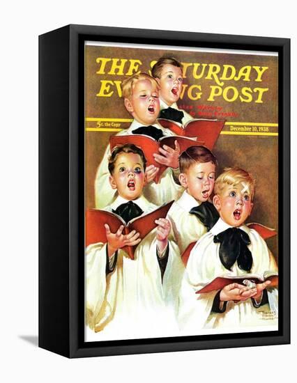 "Choir Boys Will Be Boys," Saturday Evening Post Cover, December 10, 1938-Frances Tipton Hunter-Framed Stretched Canvas