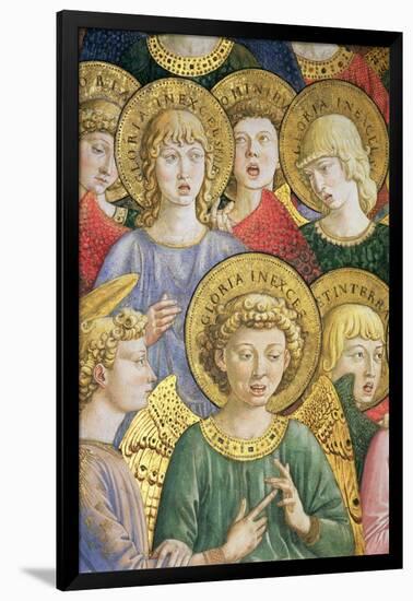 Choir of Angels, Detail from the Journey of the Magi Cycle in the Chapel, circa 1460-Benozzo di Lese di Sandro Gozzoli-Framed Giclee Print