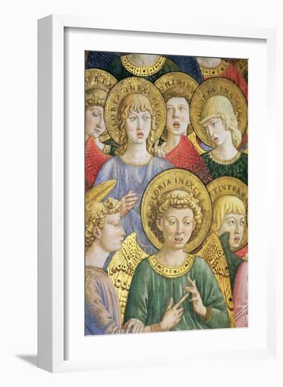 Choir of Angels, Detail from the Journey of the Magi Cycle in the Chapel, circa 1460-Benozzo di Lese di Sandro Gozzoli-Framed Giclee Print