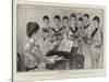 Choir Practice on Board the Ophir, Lady Mary Lygon Giving the Boys a Lesson-Sydney Prior Hall-Stretched Canvas